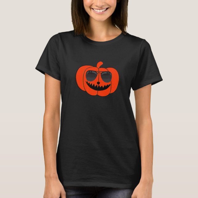 T-shirt Visage de citrouille d'Halloween (Devant)
