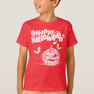 T-shirt Visage de citrouille drôle d'Halloween pour costum