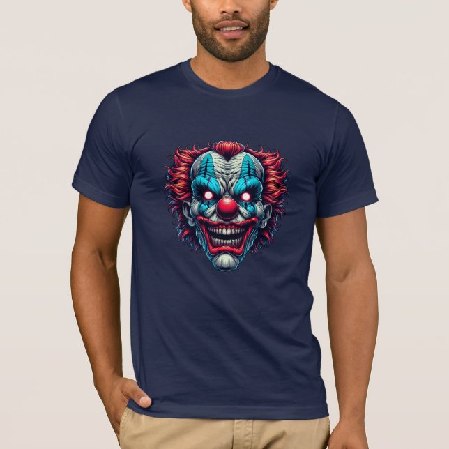 T-shirt Visage de Clown Effrayant Ai Art (Devant)