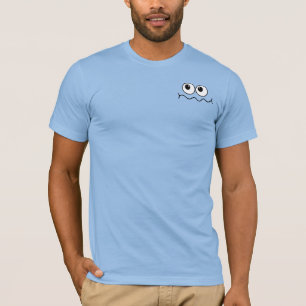 T-shirt Visage de Dessin Animé Drôle Devant et Derrière