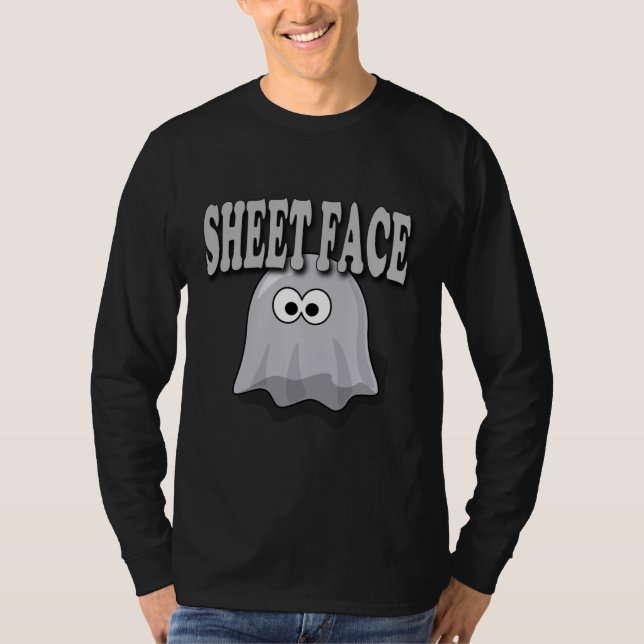 T-shirt Visage de fantôme d'humour d'Halloween (Devant)