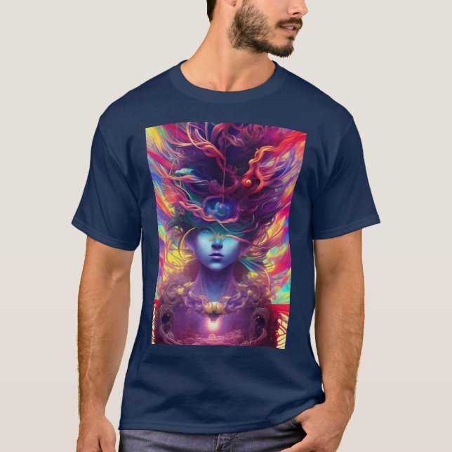 T-shirt Visage de femme Abstraite (Devant)