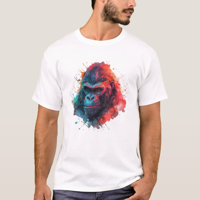 T-shirt visage de gorille (Devant)