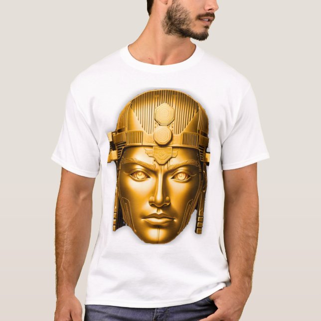 T-shirt visage de Guerrier Doré Blanc (Devant)