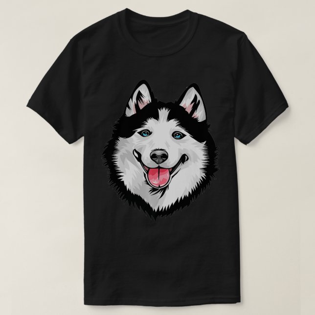T-shirt Visage de Husky Sibérien Cool Premium  (Design devant)