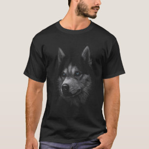 T-shirt Visage de Husky Sibérien drôle et cool pour hommes