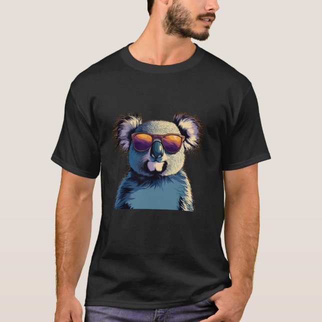 T-shirt Visage de koala drôle avec lunettes de soleil pour (Devant)
