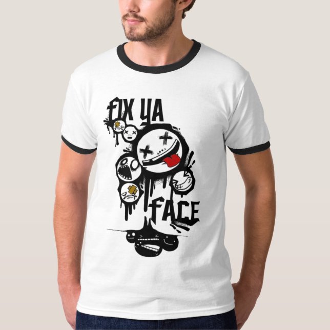 T-SHIRT VISAGE DE LA DIFFICULTÉ YA (RAYURE) (Devant)