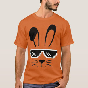 T-shirt Visage De Lapin Avec Lunettes De Soleil Pour Garço