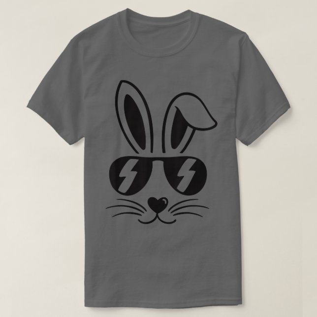 T-shirt Visage De Lapin Avec Lunettes De Soleil Pour Garço (Design devant)
