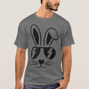 T-shirt Visage De Lapin Avec Lunettes De Soleil Pour Garço