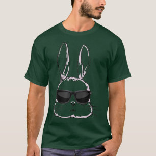 T-shirt Visage De Lapin Avec Lunettes De Soleil Pour Garço