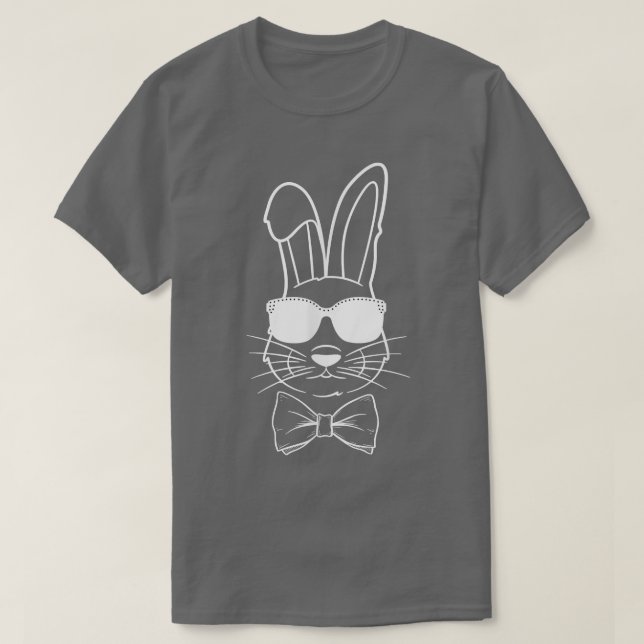 T-shirt Visage De Lapin Avec Lunettes De Soleil Pour Garço (Design devant)