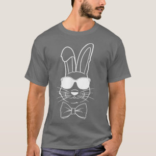 T-shirt Visage De Lapin Avec Lunettes De Soleil Pour Garço