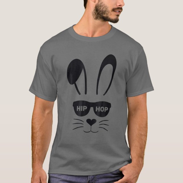 T-shirt Visage de lapin cool avec lunettes de soleil (Devant)