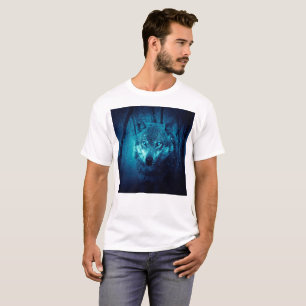 T-shirt Visage de loup dans la forêt d'imaginaires sombres