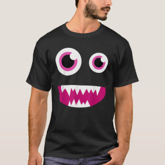 T-shirt Visage de monstre aux yeux mignons sourire drôle H