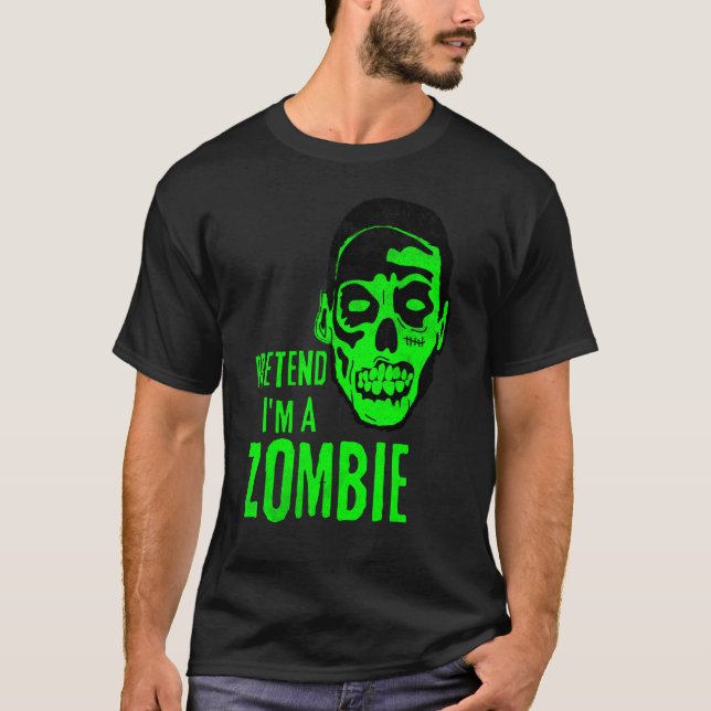 T-shirt Visage de monstre zombie Halloween effrayant (Devant)