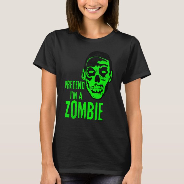 T-shirt Visage de monstre zombie Halloween effrayant (Devant)