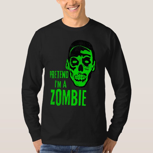 T-shirt Visage de monstre zombie Halloween effrayant (Devant)