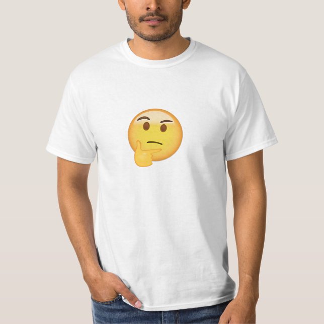 T-shirt Visage de pensée Emoji (Devant)