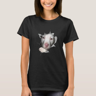T-shirt Visage de Pitbull Blanc Mignon en Moi 1