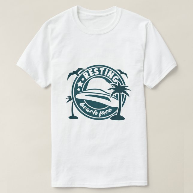 T-shirt Visage de plage décontracté graphique d'été drôle  (Design devant)