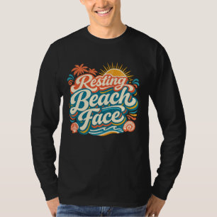 T-shirt Visage de plage décontracté Rétro ambiance côtière