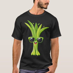 T-shirt Visage de poireau drôle avec lunettes de soleil