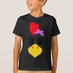 T-shirt Visage de poulet Arc Cils de coq Drôle d'Halloween