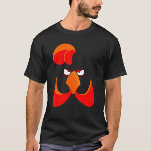 T-shirt Visage de Poulet Costume de Halloween d'Animal Drô