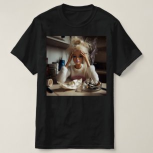 T-shirt Visage de poupée en détresse drôle Mème fumant Sar
