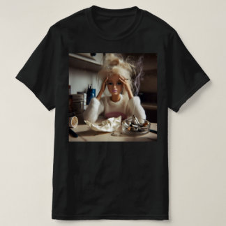 T-shirt Visage de poupée en détresse drôle Mème fumant Sar