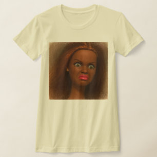 T-shirt Visage de poupée mémorable dégoûtant drôle peau br