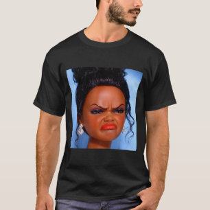 T-shirt Visage de poupée noire dégoûté et en colère mème V
