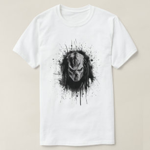 T-shirt Visage de prédateur noir et blanc