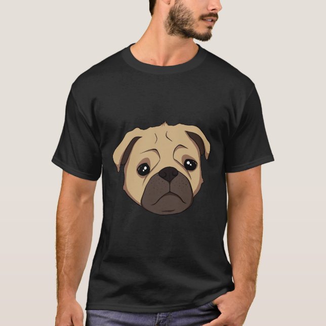 T-shirt Visage de Pug mignon 570 (Devant)