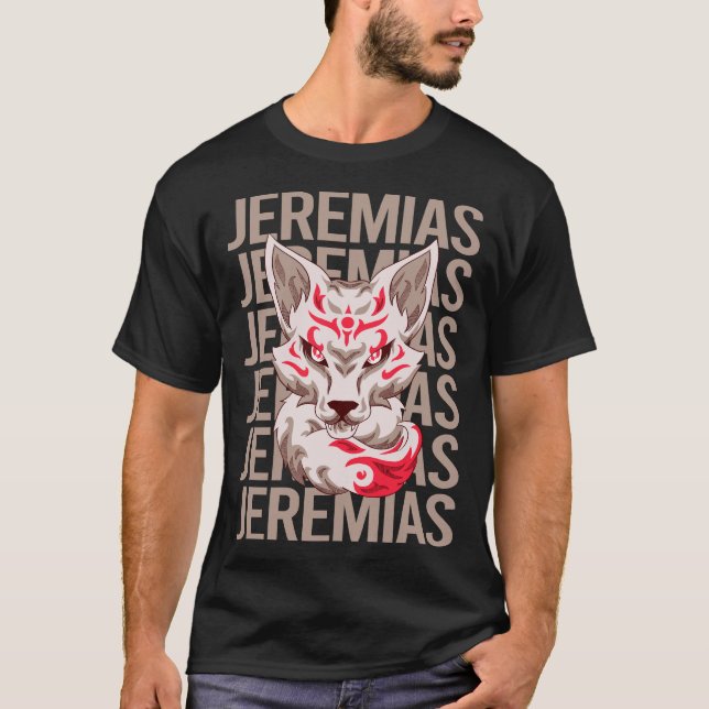 T-shirt Visage de Renard - Nom de Jeremias (Devant)