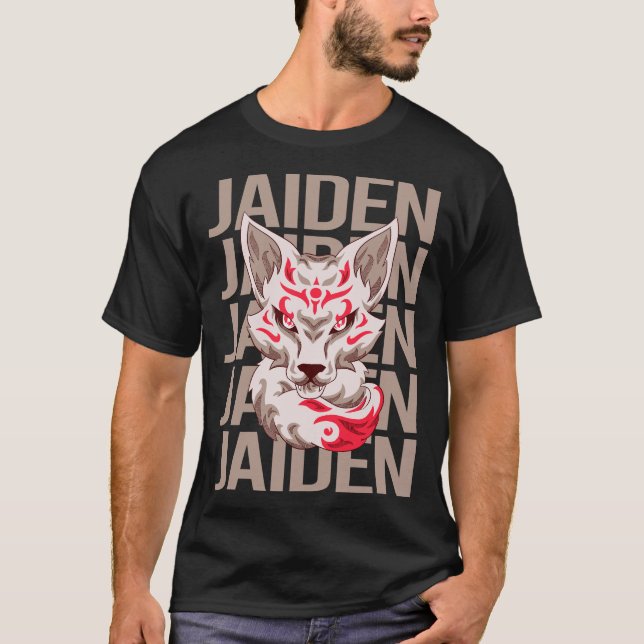 T-shirt Visage de Renard - Nom Jaiden (Devant)