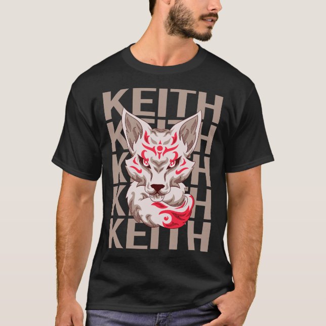 T-shirt Visage de Renard - Nom Keith (Devant)