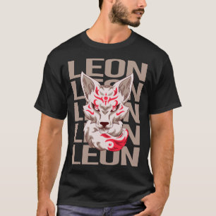 T-shirt Visage de Renard - Nom Leon