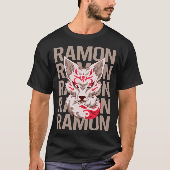 T-shirt Visage de Renard - Nom Ramon (Devant)