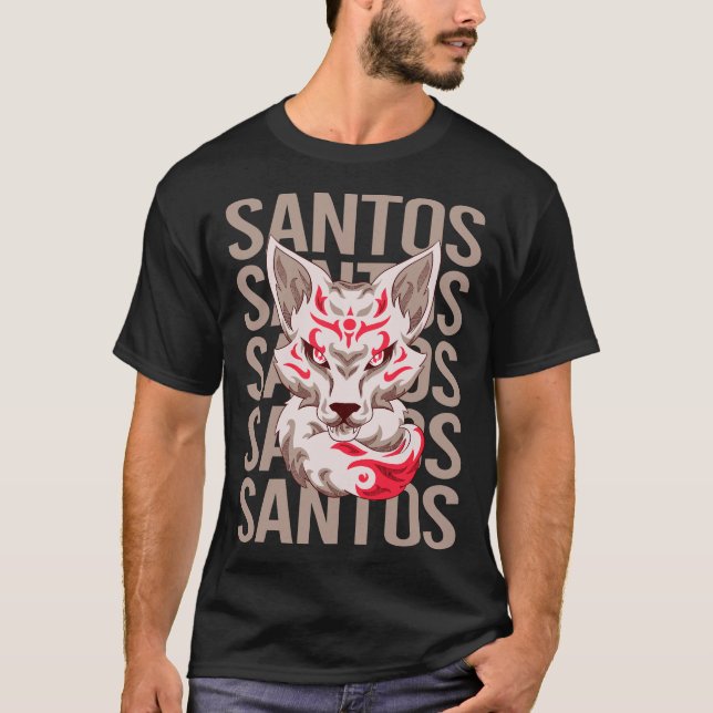 T-shirt Visage de Renard - Nom Santos (Devant)