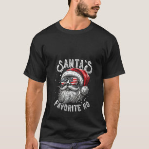 T-shirt Visage de Santa drôle pour femmes, Ho préféré de S