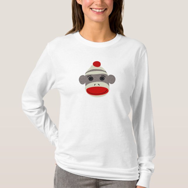 T-shirt Visage de singe de chaussette (Devant)
