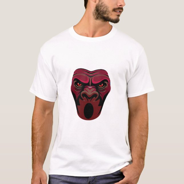 T-shirt Visage de singe en colère (Devant)