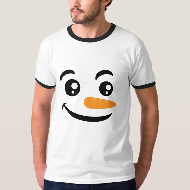 T-shirt Visage de Snowman souriant (Devant)