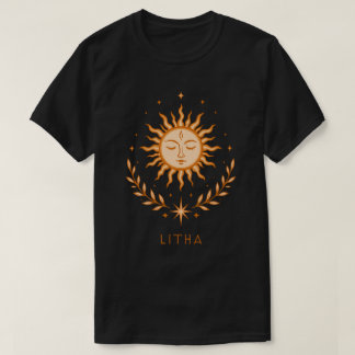 T-shirt Visage de soleil céleste itha Couronne botanique A