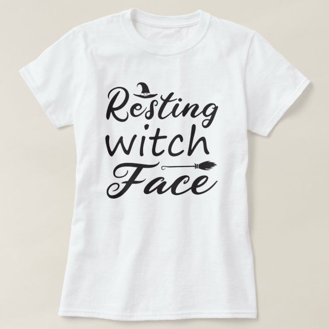 T-shirt Visage de Sorcière au repos Halloween (Design devant)