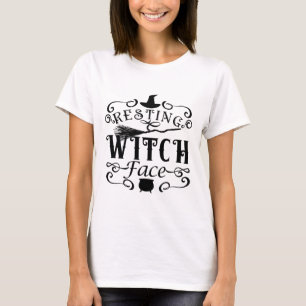T-shirt VISAGE DE SORCIÈRE AU REPOS Typographie Vintage po